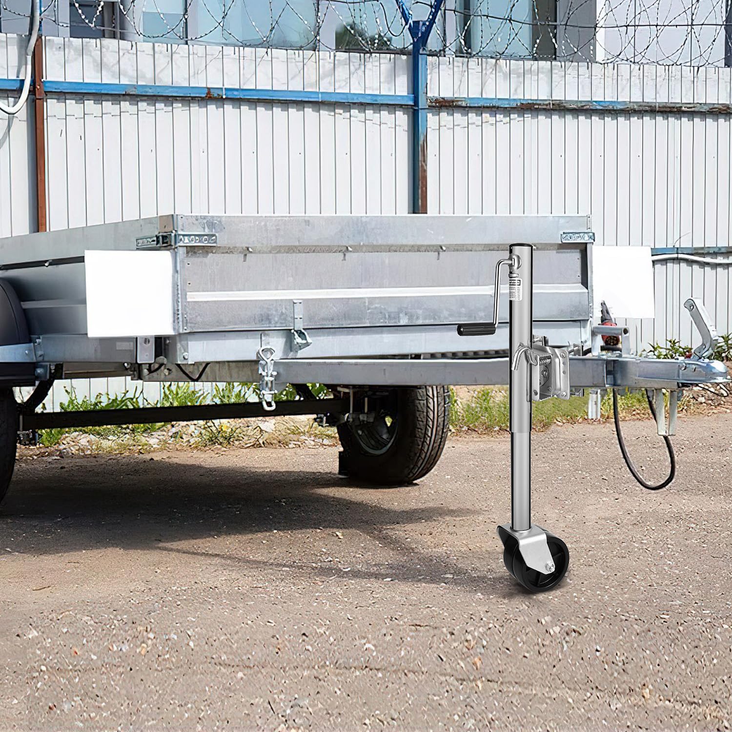 Gato manual para remolque Garvee capacidad 454 kg rueda única 15 cm acero zincado resistente a la corrosión